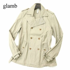 glamb グラム 【Adams short trench】通年 アダムス ショート トレンチ コート Sz.3　メンズ グレージュ　A3T00875_2#O