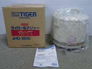 希少 未使用 長期保管品 TIGER タイガー電子ジャー 炊きたて ② JHD-1800 ブライトフラワー 保温専用 2007年製 1.8L 1升 しゃもじ付 花柄