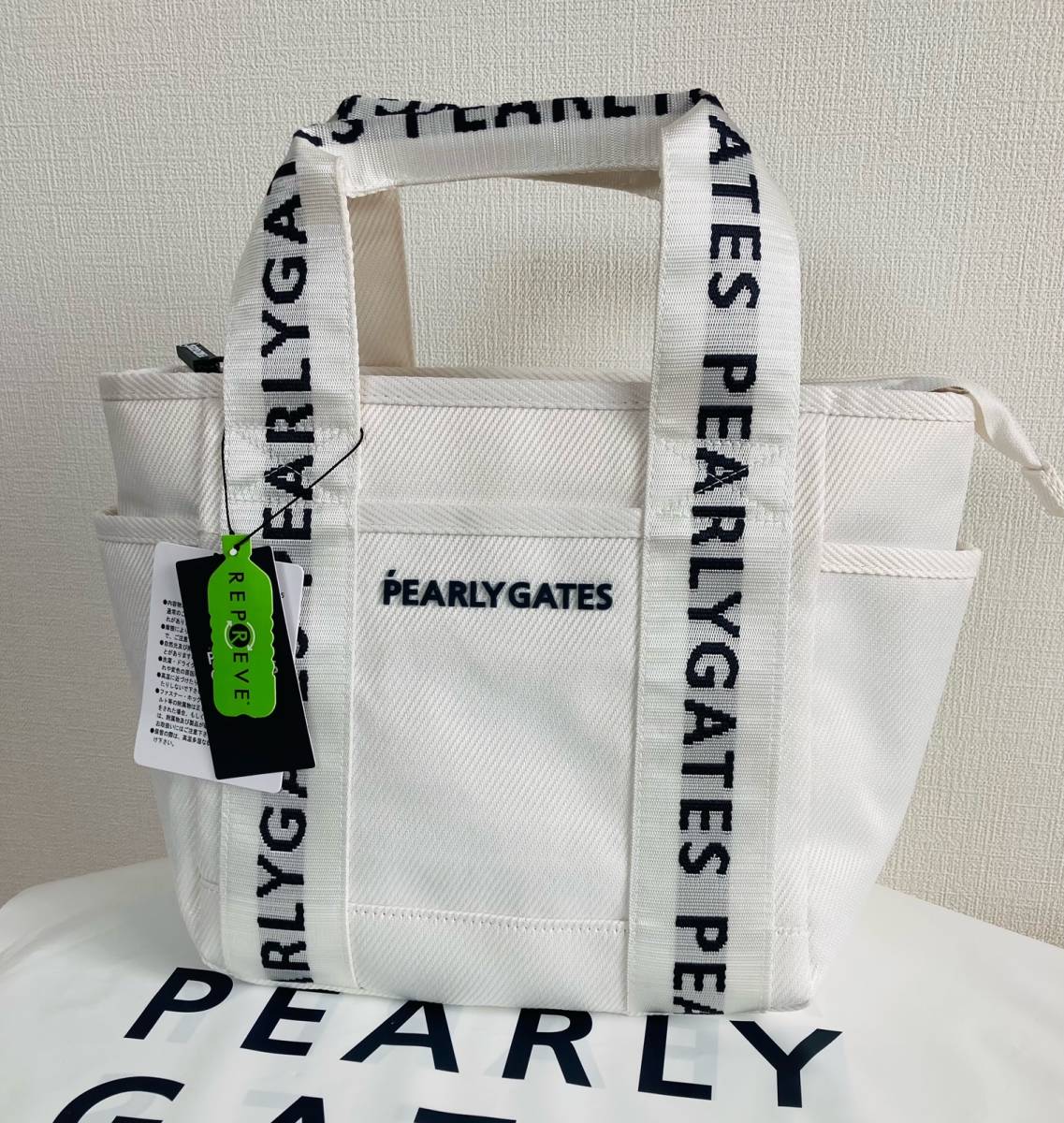 新品 PEARLY GATES 【定番】カートバッグ (UNISEX) ベージュ 男女兼用
