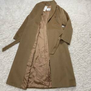 定価２０万円　☆新品・タグ付き☆ Max Mara カシミヤ混合　キャメル　ロングコート　42号　白タグ　シャドーロゴ入り