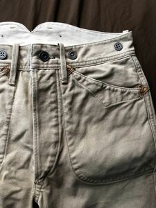 【傑作】美品 RRL DUCK WORK TROUSER ダブルアールエル ダック キャンバス レザー バックルバック ワーク トラウザー パンツ 炭鉱 29