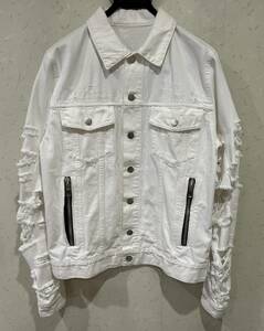 * Balmain BALMAN damage processing white jacket blouson XS BJBC.B