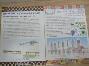 パンフレット2冊■史跡　恭仁宮跡・山城国分寺跡　京都府教育委員会/平成30年・31年　発掘平面図　２つ折