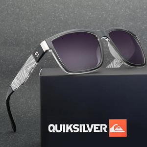 QUIKSILVER Quick Silver polarized light sunglasses UV cut lens men's box / pouch / lens cleaner attaching clear smoked we Lynn ton 