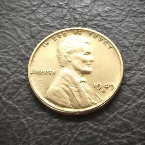 1セントコイン リンカーン 小麦 1949年製造 S刻印  送料無料です。 （15940） USA 貨幣 硬貨 ペニー アメリカの画像2