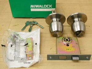 □1)未使用品 美和ロック MIWALOCK 本締付モノロック ドア鍵　鍵付き 内部扉用シリンダー錠 HMW-1