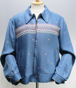 The Groovin High (グルービンハイ) 1950s Vintage Style Gabardine Jacket / ギャバジンジャケット 美品 ブルー size XXL / ギャバジャン