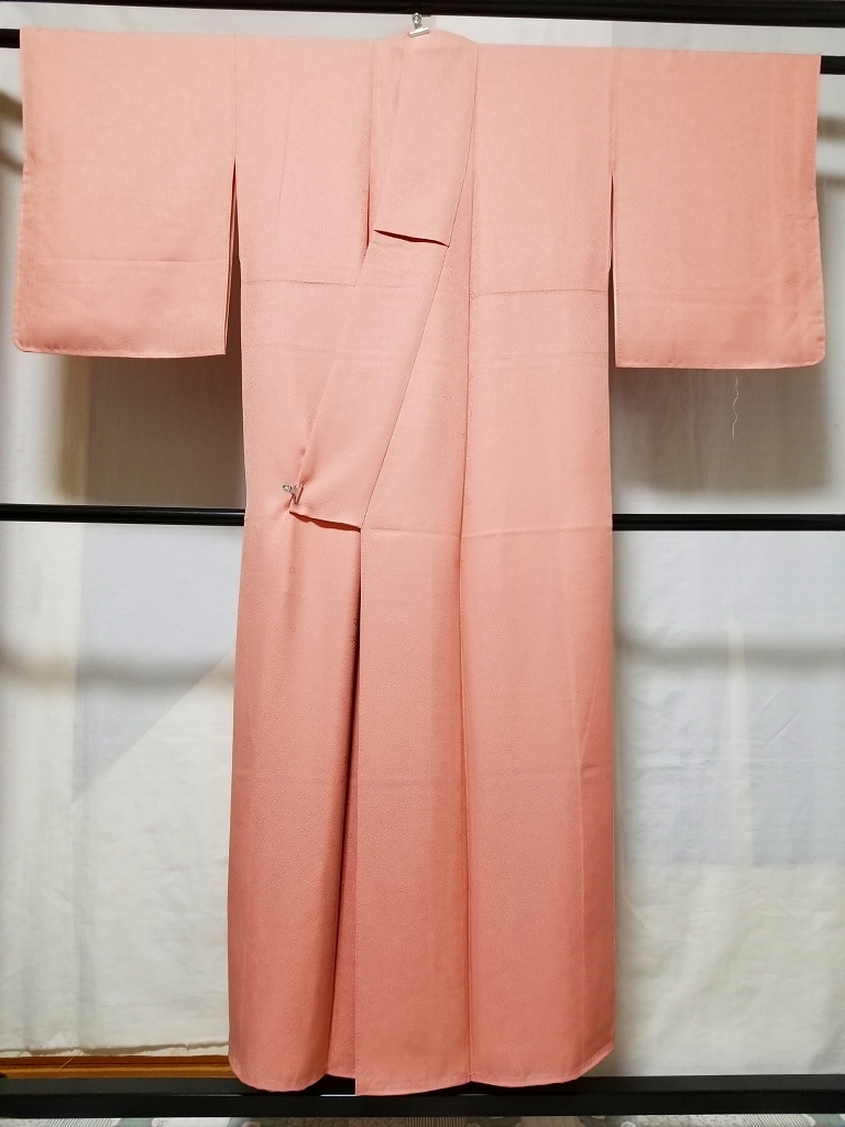 桐輪】10%OFF{正絹*紋付*色無地*袷仕立*着物}*身丈157-裄64*五三の