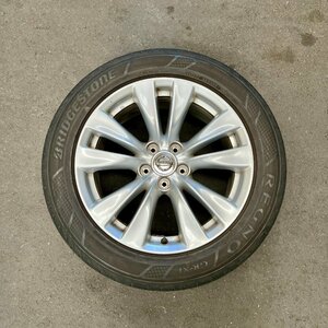 タイヤ付き純正ホイール1本　フーガ　Y51　シルバー　18×8J　+43　114.3　5穴　245/50R18　2014年製　3ミリ