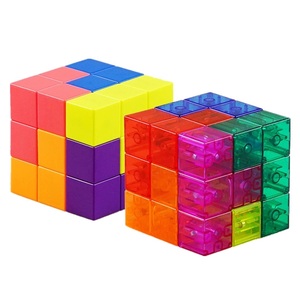 Yj diy magnetism Cube Building block 3D magnet tile 7 piece set puzzle Speed Cube 54 piece guide card intelligencetoys