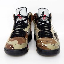 【ほぼ未使用/1円】ナイキ NIKE AIR JORDAN 5 RETRO SUPREME エアジョーダン 5 シュプリーム デザートカモ 824371 201 US9.5 スニーカー_画像4