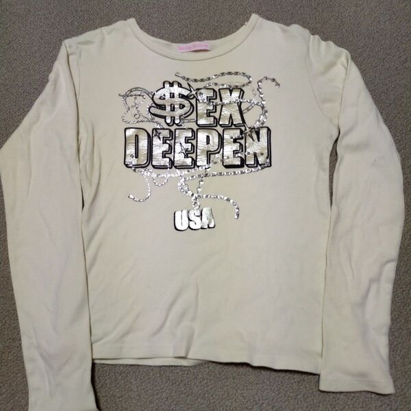 長袖 ロンT Srap Stick 白 S M 長袖Tシャツ