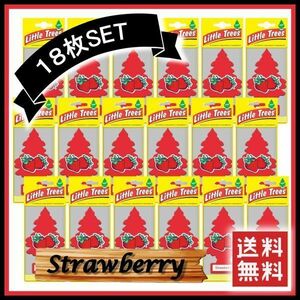 Little Trees Strawberry リトルツリー ストロベリー 18枚セット 　　　エアフレッシュナー 芳香剤 USDM 消臭剤 JDM D572