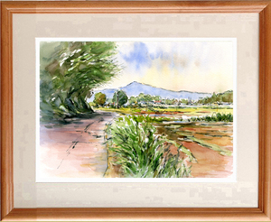 Art hand Auction ★Aquarelle★Peinture originale Village Road #592, Peinture, aquarelle, Nature, Peinture de paysage