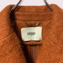 国内正規品 FENDI フェンディ モヘヤ混 肉厚ウール シャギーコート Aライン チェスターコート_画像7