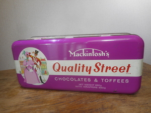 １９７０～８０年代　イギリス　ヴィンテージ　お菓子缶　クオリティストリート　Quality Street　チョコレート　トフィー　空き缶