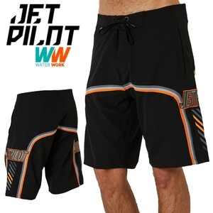 ジェットパイロット JETPILOT 2023 ボードパンツ 送料無料 F4 メンズ ボードショーツ W23900 ブラック/オレンジ 28 海パン
