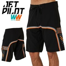 ジェットパイロット JETPILOT 2023 ボードパンツ 送料無料 F4 メンズ ボードショーツ W23900 ブラック/ホワイト 40 海パン_画像1