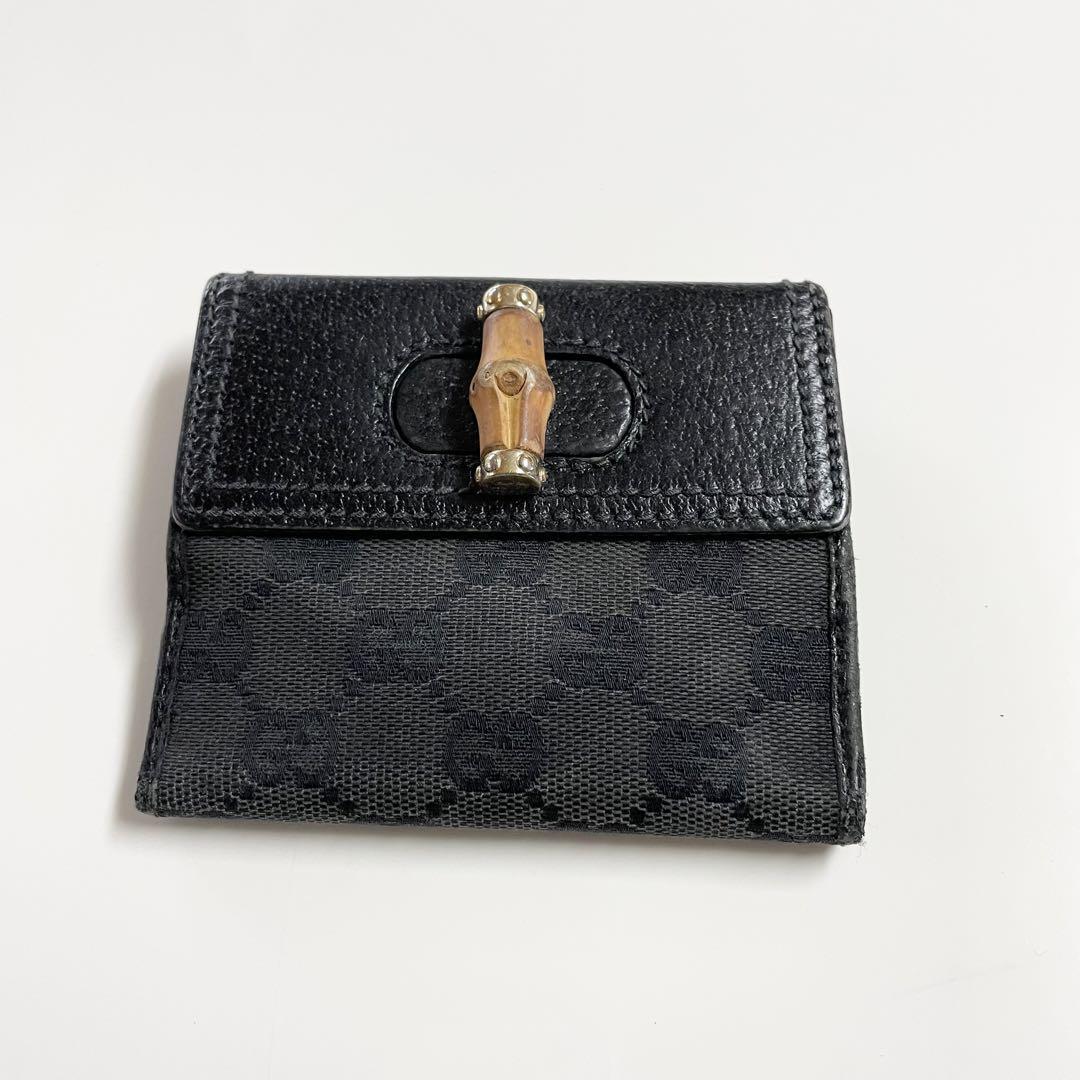 りがとうご】 Gucci - 未使用品 GUCCI コンパクトウォレット 黒 340の