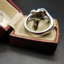 ネコ 英国 ヴィンテージ 925 シルバープレート リング 指輪 銀メッキ 彫金 ビンテージ アクセサリー 猫 アニマル系_画像5