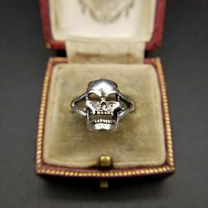  Skull 925 silver American Vintage ring silver ring skull bread clock Biker 