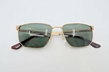 1960s フランス製 L'AMY ビンテージ メタル フレーム サングラス ゴールドトーン グリーン レンズ 眼鏡 ラミー ユーロ 70s80s_画像8