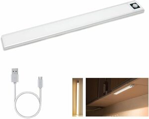 LED センサーライト バーライト 2200mAh大容量 USB充電 昼白色 4000K 8ｍm超薄型 40cm キッチンライト クローゼットライト 明暗センサー