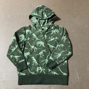 used H&M 恐竜　フリースパーカフード付きパーカー　120