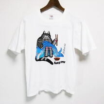 クレイジーシャツ USA製 ハワイ クリバンキャット Tシャツ 半袖 メンズ Mサイズ 白 古着 90s ビンテージ _画像1