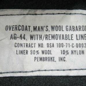 70'S VINTAGE USA古着★U.S.ARMY▼コート ライナー付き DSA 100-71-C-0002 OVERCOAT,MAN'S,WOOL GABARDINE,AG44の画像9