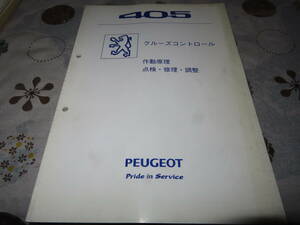  cat P0 peugeot Peugeot 405 cruise control operation .. maintenance service manual 