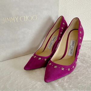 ★JIMMY CHOO★ROMY100★スタッズパンプス★パープル★34