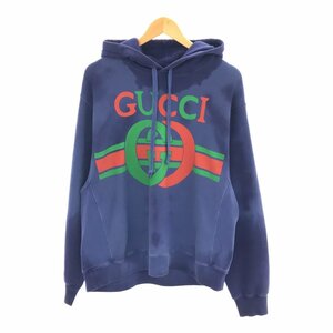 GUCCI グッチ 【men4097D】 569828 19SS インターロッキングG パーカー プルオーバー TOPS メンズ Sサイズ ロゴプリント MO