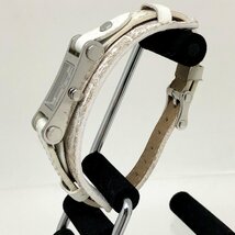 Christian Dior クリスチャンディオール 【4375D】 クォーツ時計 D104-100 シルバー シルバー文字盤 レディース 腕時計 レザーベルト_画像3