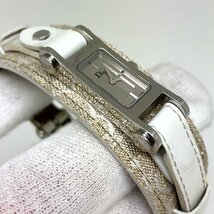 Christian Dior クリスチャンディオール 【4375D】 クォーツ時計 D104-100 シルバー シルバー文字盤 レディース 腕時計 レザーベルト_画像4