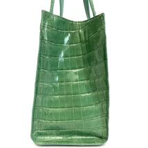 1円スタート 【最高級革 クロコダイル】超美品！ シャイニング加工 crocodile leather_画像3