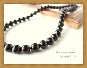 Z ★ G.Silver ★ Присутствие ♪ Blackstone Beads Элегантное ожерелье 98.