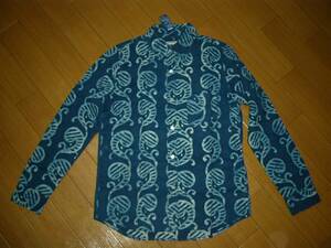  new goods gai Gin meidoGAIJIN MADE indigo dyeing shirt S peace pattern HRM Hollywood Ranch Market 