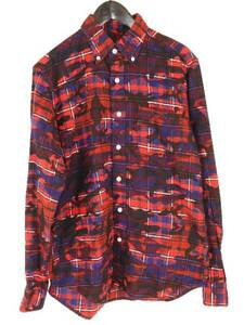 送料込 SOPHNET. 15AW ソフネット カモフラージュ フランネル チェック ボタンダウンシャツ CAMOUFLAGE OVER PRINT FLANNEL　S