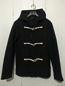 上質 美品☆Confirm コンファーム ダッフルコート ウールジャケット 黒 灰色 ブラック グレー ジップアップ