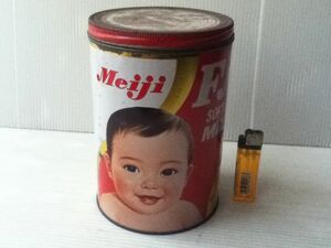 昭和レトロ　明治コナミルク　空き缶　中古