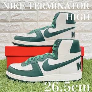 即決 ナイキ ターミネーター ハイ NIKE TERMINATOR HIGH ホワイト 白 グリーン 緑 メンズ 26.5cm 送料込み FD0650-100