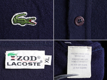 70s ビンテージ ■ ラコステ アクリル ニット カーディガン ( XL メンズ L 程) 70年代 IZOD LACOSTE セーター 前開き 羽織り 薄手 ネイビー_画像4