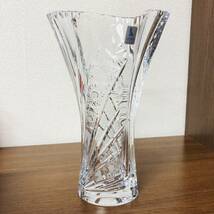 超美品 保管品 Bohemia LASKA ラスカ ボヘミア コメット 花瓶 SVV-513 クリスタル ガラス 花 華 フラワー フラワ－ベ－ス 置物 花立_画像2