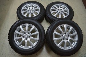 【美品 中古 SET】215/60R16 215/60-16 ブリヂストン アイスパートナー2 19年 16インチ JOKER 10S 5H114.3 6.5J+40 冬用 エスティマ カムリ