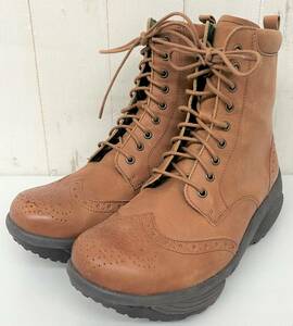 STRETCH WALKER stretch War car *medali on Zip boots sneakers spika*40 size(25.0~25.5cm) brown group comfort 