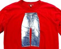 EVISU エヴィス トップス カットソー ロンT Tシャツ 丸首 長袖 レッド 赤 size38 メンズ かもめ バックプリント 刺繍 オシャレ ロゴ_画像3