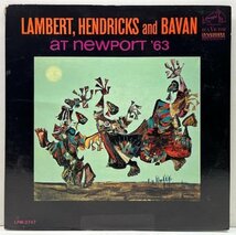 良好盤!! 初版 太字DYNAGROOVE 深溝 US 完全オリジナル LAMBERT, HENDRICKS & BAVAN At Newport '63 (RCA LPM-2747) 米モノラル 初回プレス_画像1