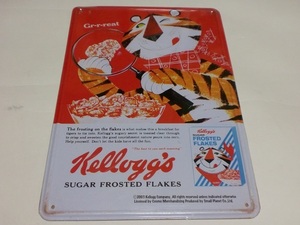 アメリカン雑貨 No2 ケロッグ アーカイブ ティンプレート ブリキ看板 サイン トニー ザ タイガー Kelloggs Tin Metal Sign TONY THE TIGER