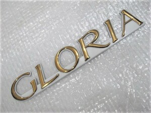 ★希少 グロリア GLORIA 日産 Y31 純正オプション ホワイト/ゴールド ロゴ リアエンブレム 1点 旧車 中古2